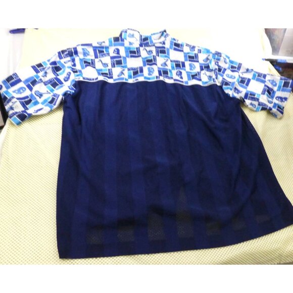 Mens Southpole Sax XXL Blue & White Short Sleeve Button-Up Shirt - Picture 2 of 11